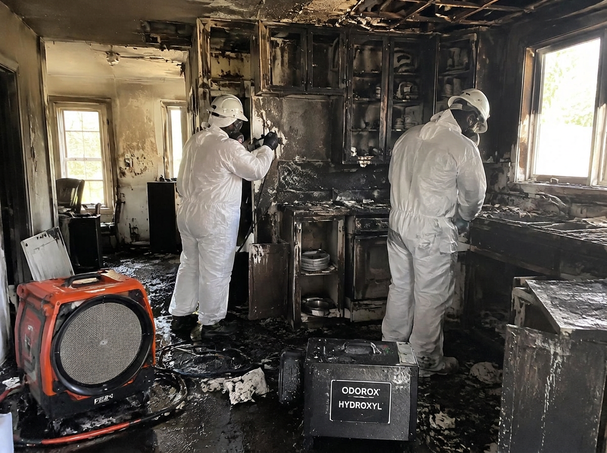 Soot cleanup & odor treatment